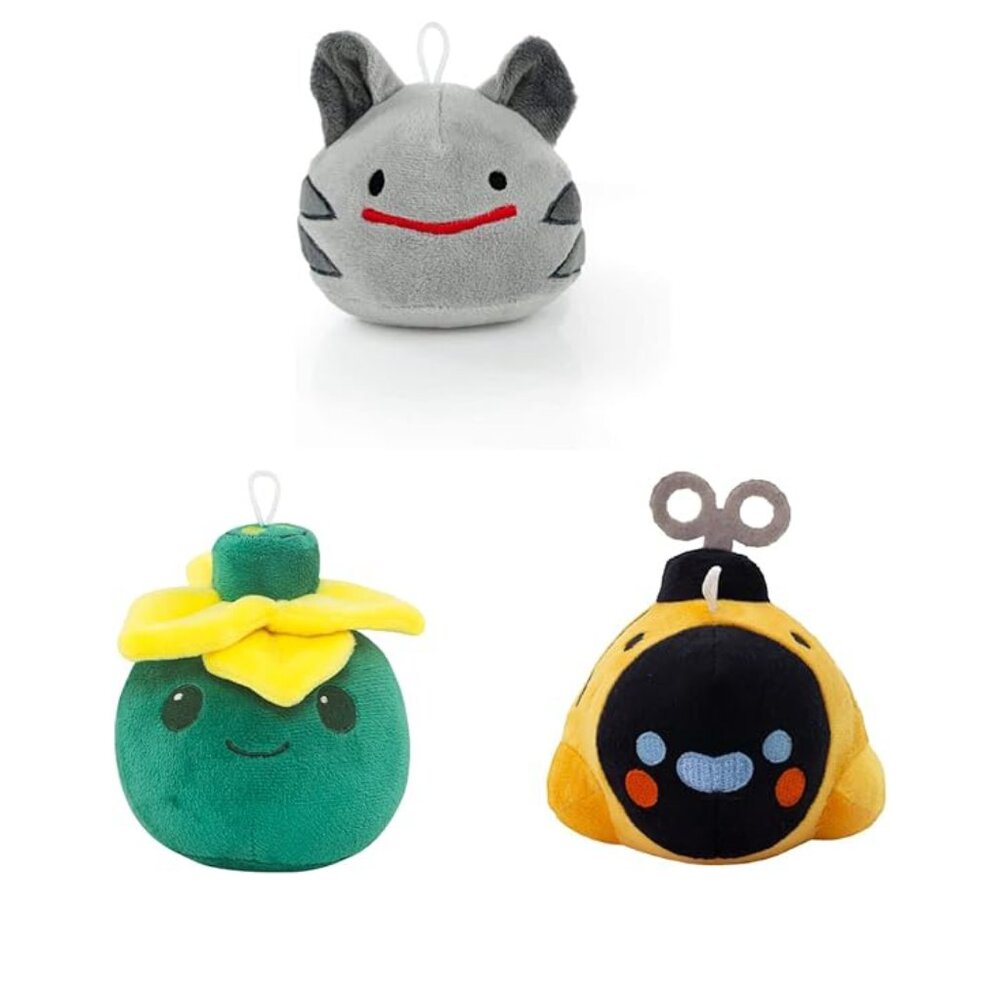 Slime Rancher 4" Mini Plush Tangle, Glitch Tabby & Drone Slime Bundle